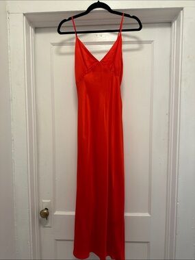 H&M Red Satin Slip Dress